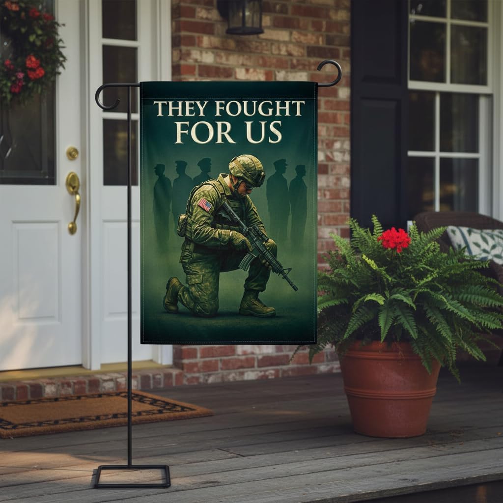 Army Veteran Christmas Garden Flag 12x18 In Doublesided, Fallen Heroes Design, Military Outdoor Home Decor for Veterans Day, Patriot Day, Festive Holiday Tribute - Image 4