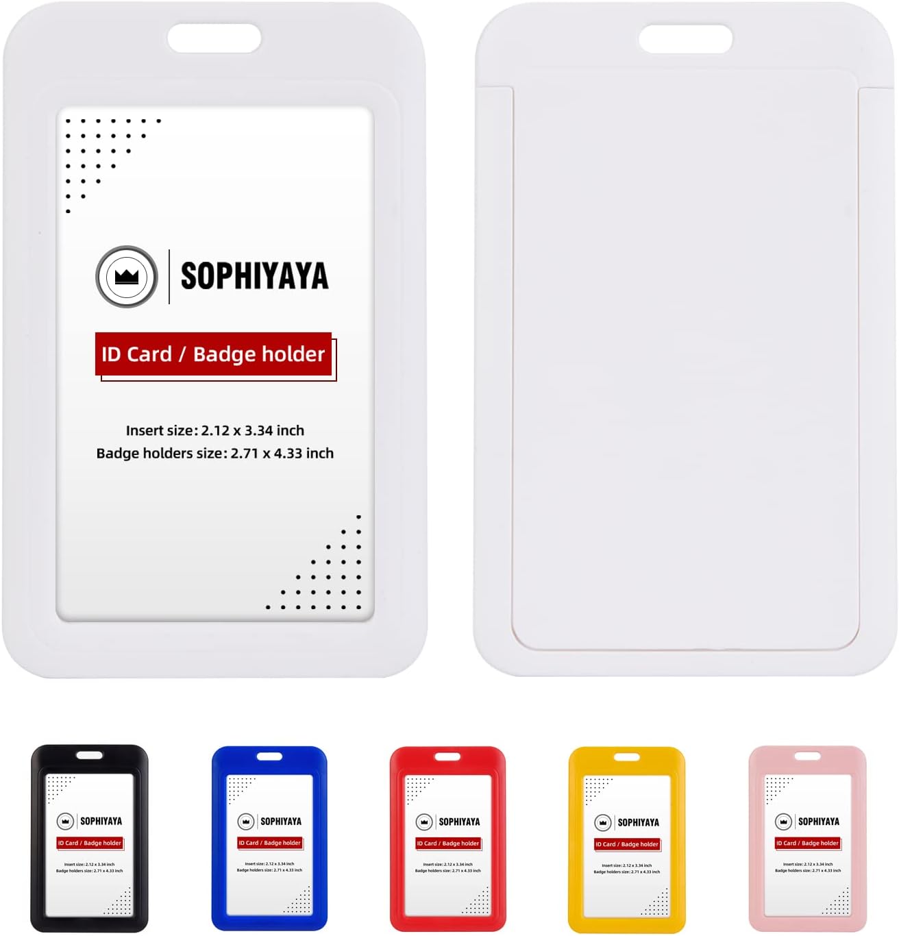 Amazon.com : 5 Pack - Vertical Half Card Badge Holder for Smart Cards ...