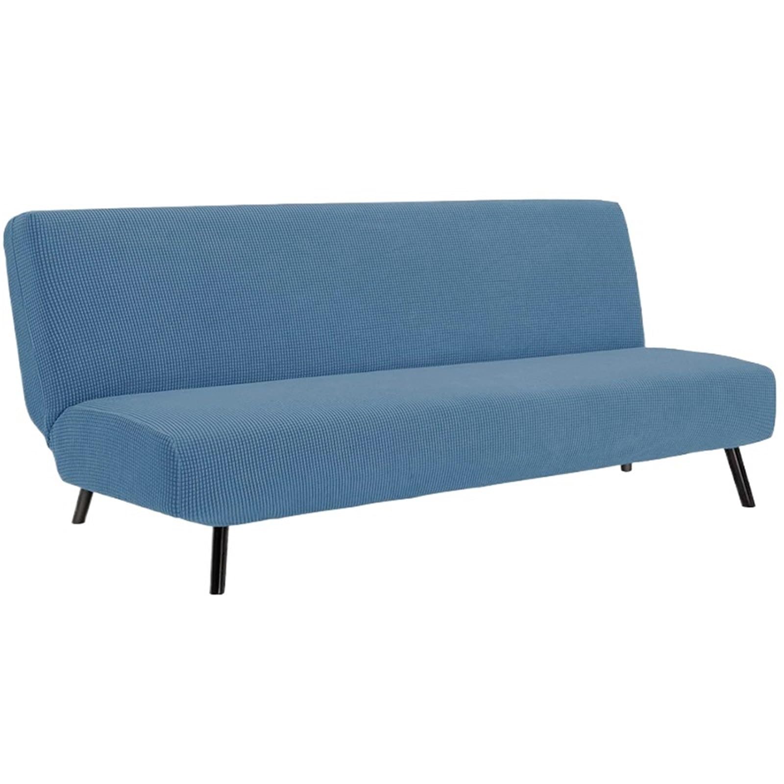GCYEIDMA Armless Sofa Slipcover Armless Sofa Bed Slipcover Couch Cover Without Armrests Stretch Folding Futon Elastic Removable(Blue,S 120-155cm)