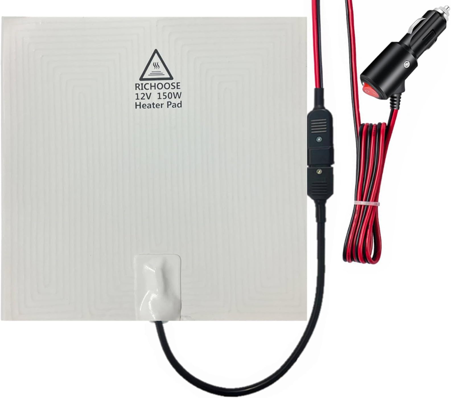 120V Food Heated Pad, Heating Plate 300x300mm, 150W for Delivery Bags & Takeout