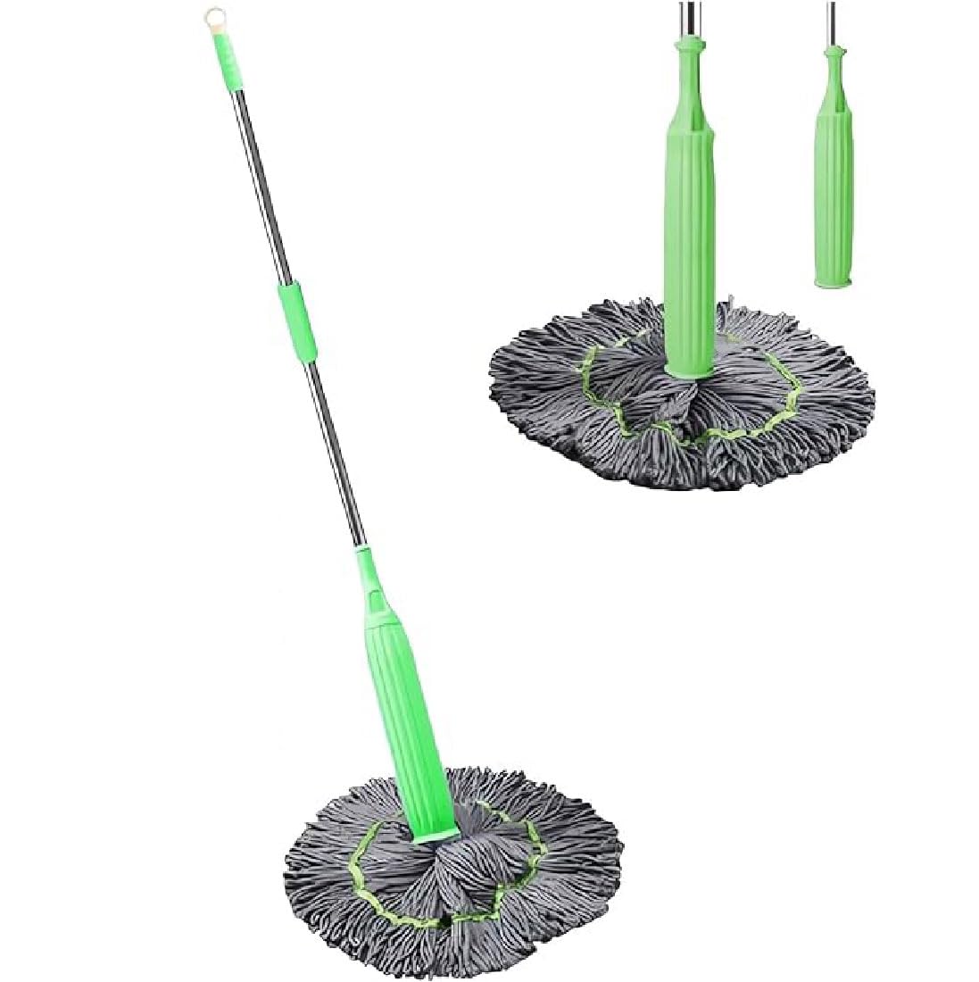 2 in 1 Dehydrated Mop, Self-Wringing Twist Mops for Floor Cleaning, Microfiber Floor Mop with Long Handle, 360 Degree Spin Mop, Easy Wringing Mop for Floor Household Cleaning