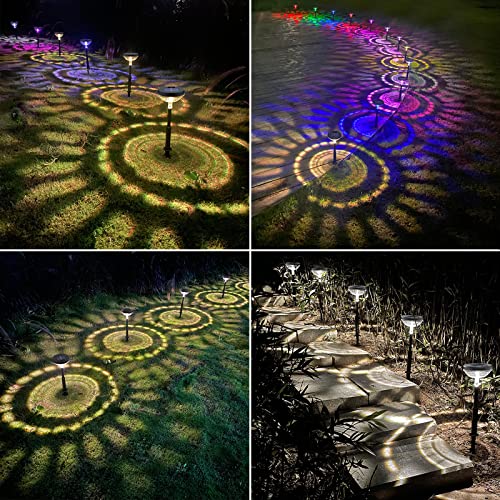 Becomlight Solarlampen für Außen Garten - 6 Stück RGB Farbwechsel & Warmweiße Solarleuchten Garten, IP67 Wasserdicht LED… – Bild 3