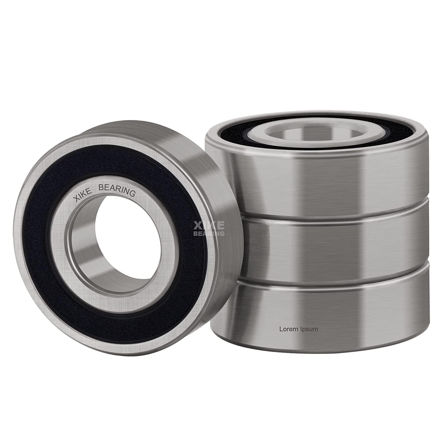XIKE 4 Pcs 60/32-2RS Bearings 32x58x13mm, Double Rubber Seals and Pre-Lubricated, Deep Groove Ball Bearing.