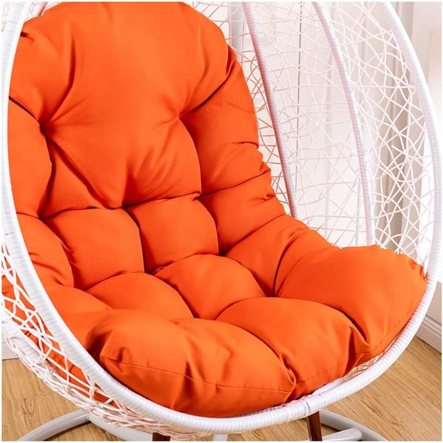 PRANYAX Hanging Swing Chair Big Cushion, Polyester Swing Chair Cushion- Skin-Friendly Soft Swing Chair Cushion for Indoor, Outdoor, Balcony, Garden(Orange)-image-42