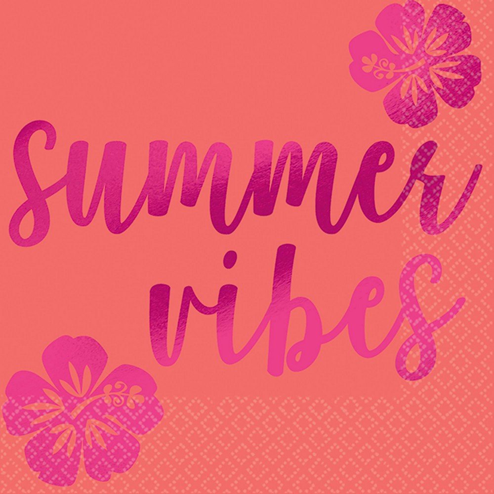 Amscan 50777705 - Summer Vibes 2-Ply Beverage Napkins - 16 Pack