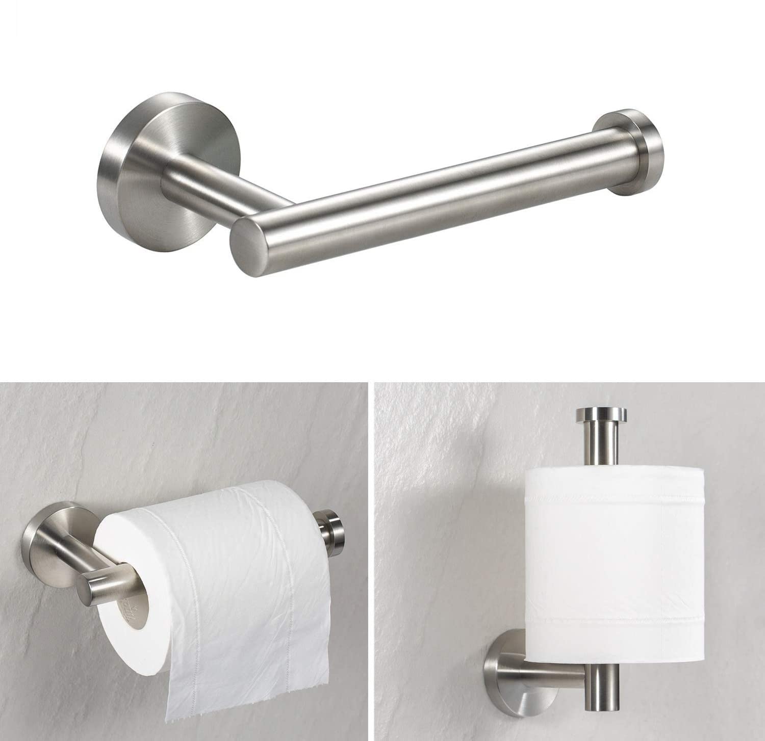 Badezimmer-Accessoire-Set In Gebürstetem Nickel – Handtuchstange, Halter, Haken & Toilettenpapierhalter Aus Edelstahl SUS304