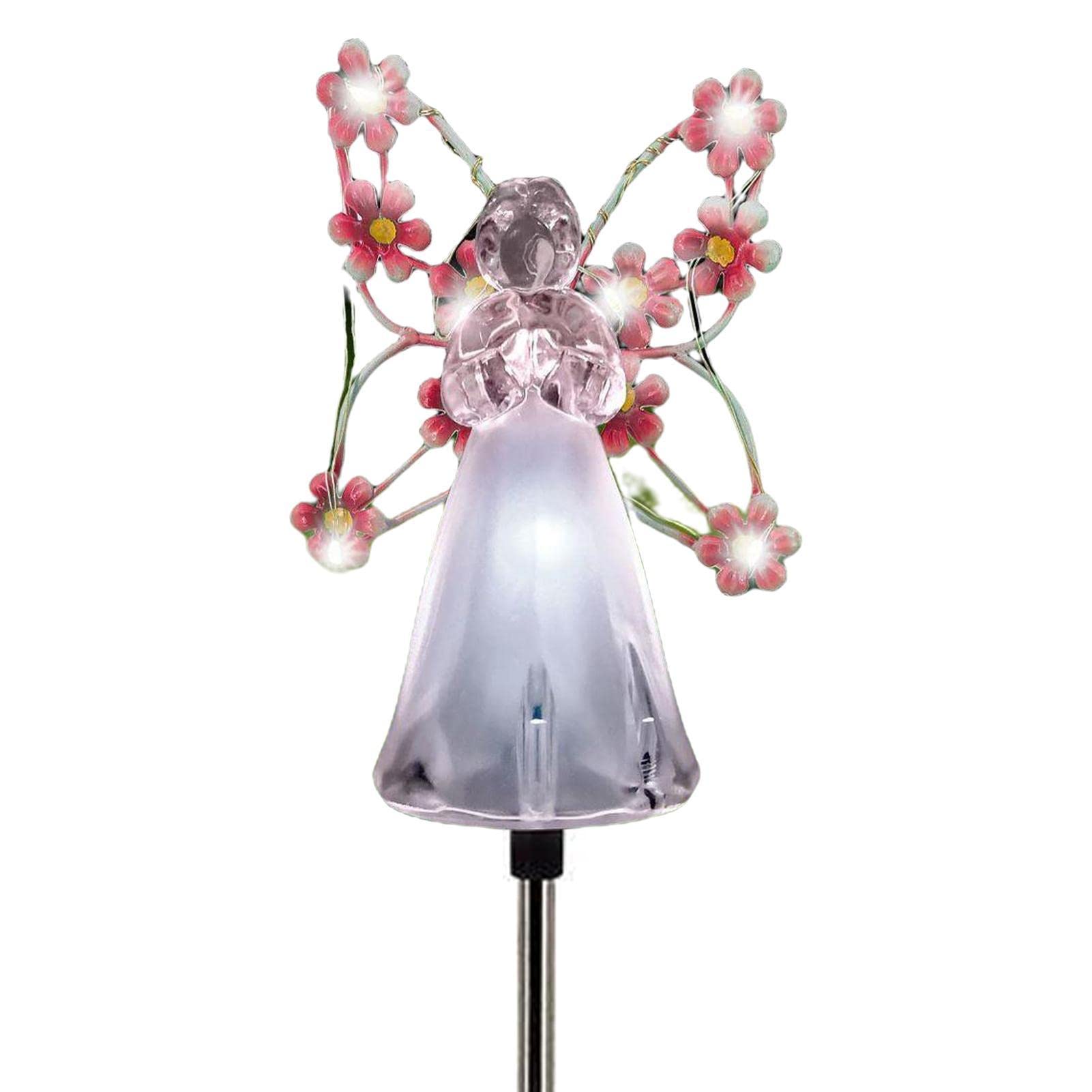 Abonda Garden Angel Light - Solar Powered Garden Stake Lights Waterproof Decoration | 7 LEDs Lamp Beads Stake Light for Patio, Lawn, Yard, Pathway, Cemetery, Grave Decoration, Decoration