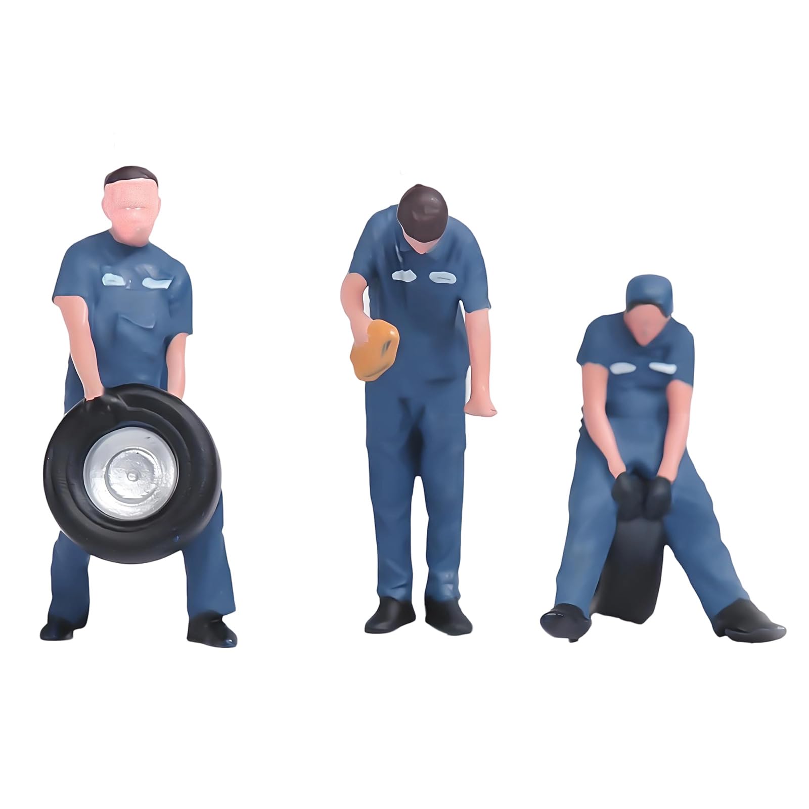 Elnwnnkc 1: 64 Scale Car Mechanics Engineers Miniature Resin Figure for Model Scene and Display Workshop Scene Accessories