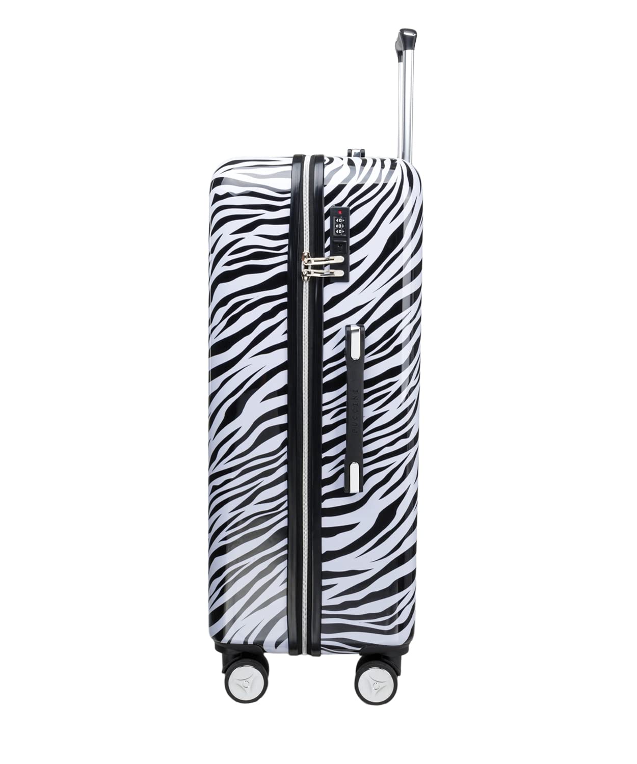 Puccini Koffer Reisekoffer Hartschalen Trolly Beautycase Beverly Hills (Zebra 10, Set: Groß + Mittelgroß + Kabinenkoffer)