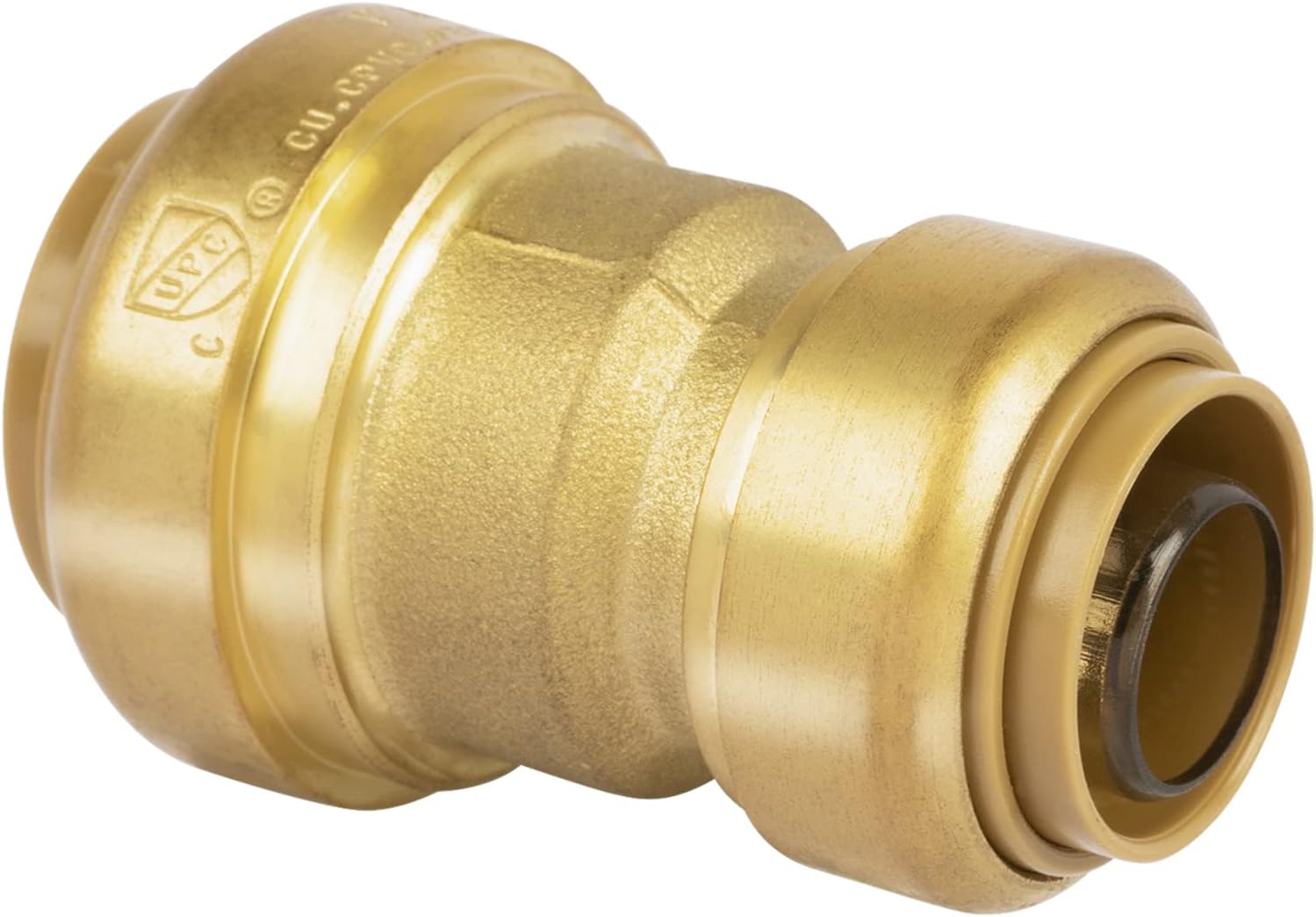 1" x 3/4" Reducing Coupling for PEX, Copper, CPVC Pipe, Push to Connect Brass Plumbing Fitting with Upgraded Stiffener (1 Pack)