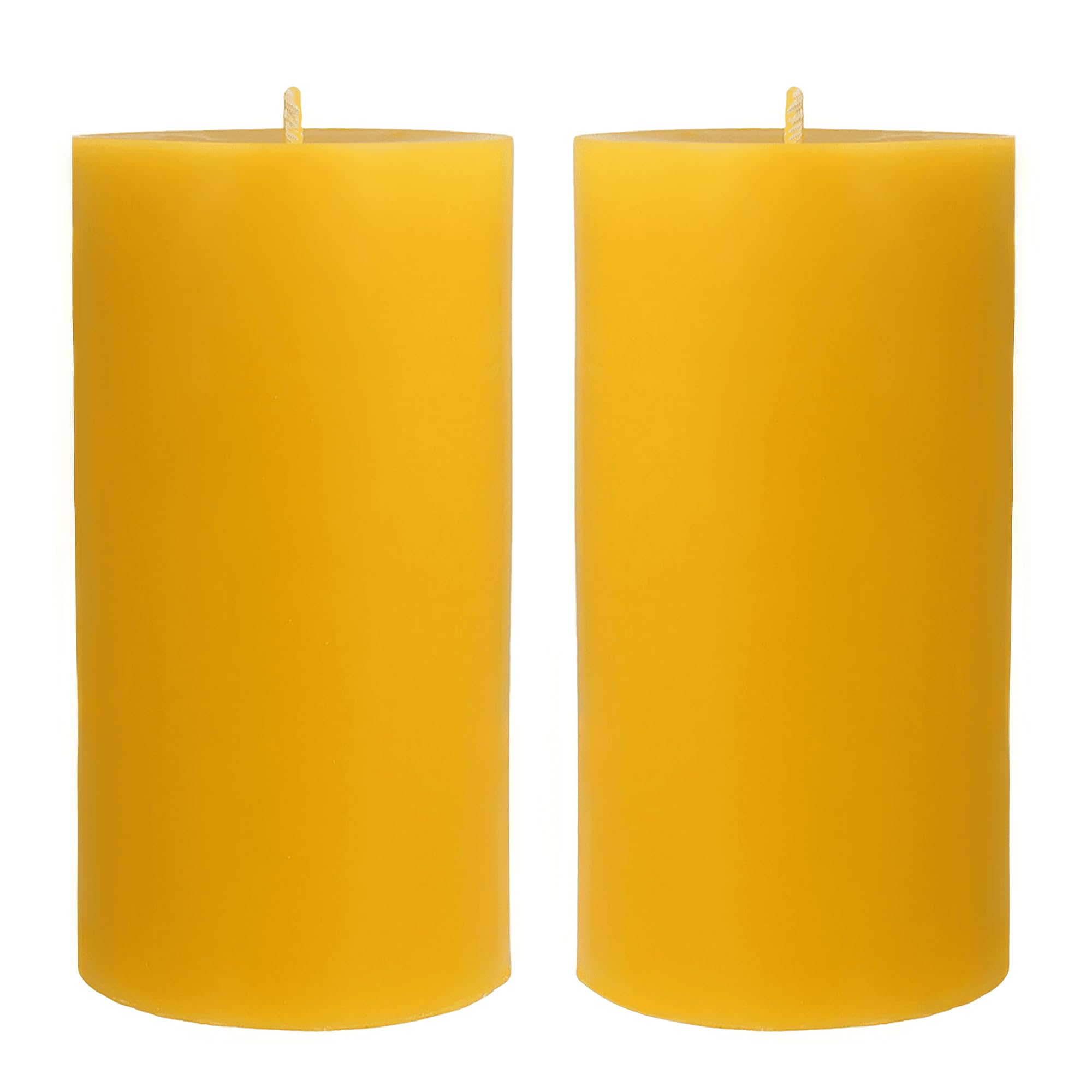 Danilovo Stumpenkerzen aus 100% Bienenwachs – Bienenwachskerzen in Premium-Qualität, Luxuriöses Accessoire für ein Gemütliches Zuhause (2 Stk., 7.5 x 15 cm, Brenndauer 100 Std)
