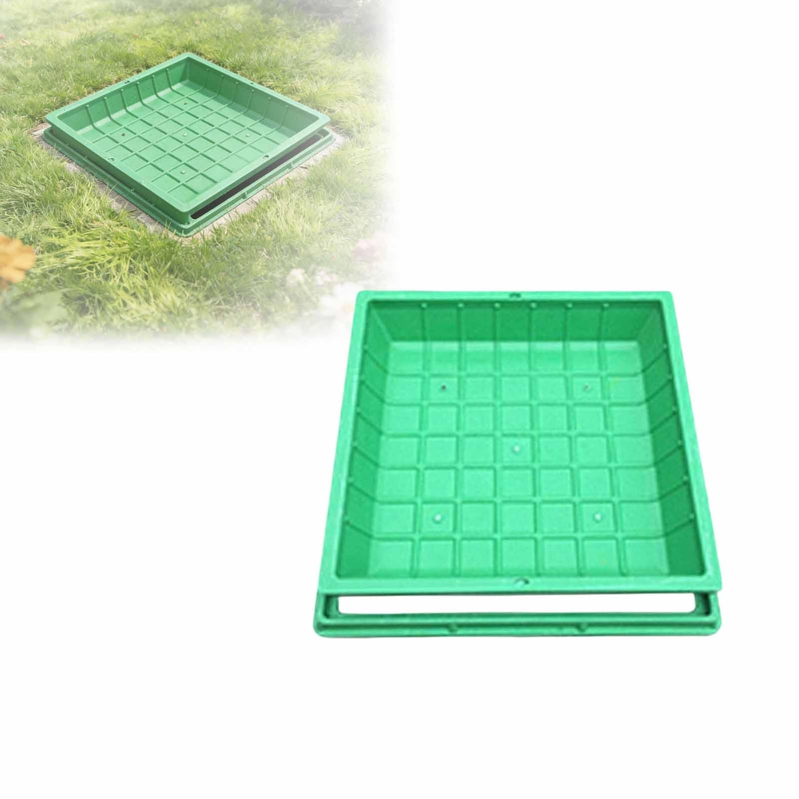 GJMSSMY Hidden Access Cover & Frame Lawn Inspection Cover Reinforced Resin Manhole Lid for Sewer Square 50cm Durable Utility Access Hatch for Outdoor Use