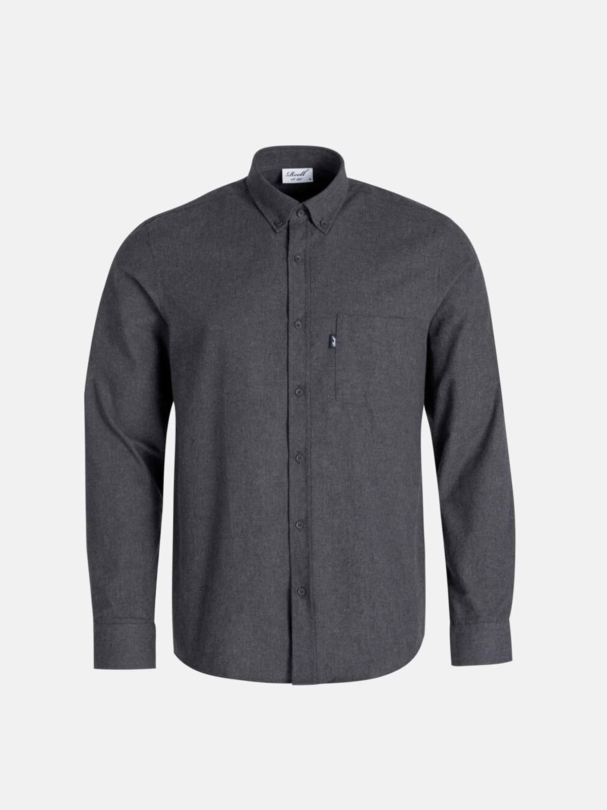 Reell Camicia in flanella, morbida, con bottoni, in misto cotone, vestibilità regolare, a maniche lunghe, da uomo