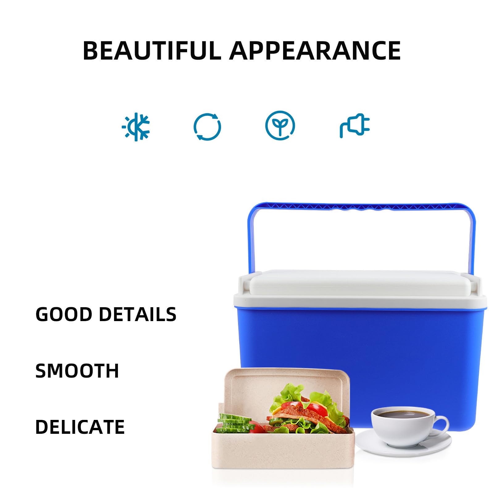 Cestino Termico Portatile da Picnic 12l in Pvc con Manico Blu