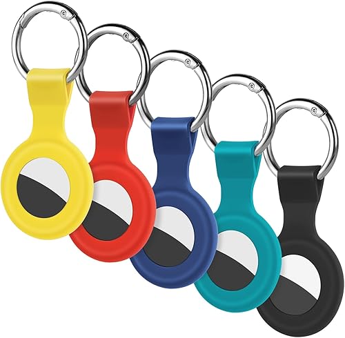 Funda protectora de silicona ultraligera para AirTags, funda protectora duradera contra arañazos con llavero, buscadores de artículos para mascotas,