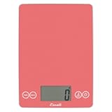 Arti Glass Food Scale Digital Countertop Kitchen, Baking and Cooking Scale with Nutrition and Calorie Counter, 15-Pound Capacity, 9" x 6.5" x .75", Desert Rose