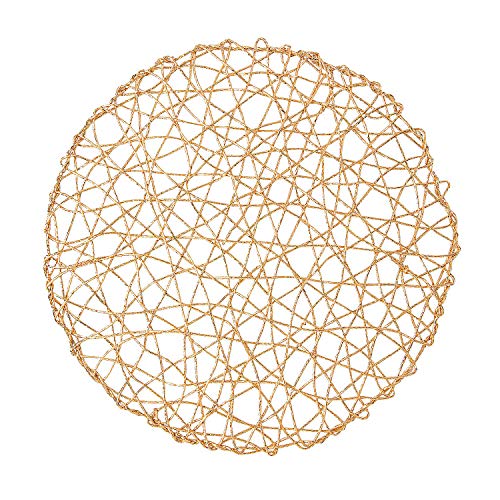 Fun Express - Gold Metallic String Placemat for Wedding - Party Supplies - Serveware & Barware - Misc Serveware & Barware - Wedding - 6 Pieces