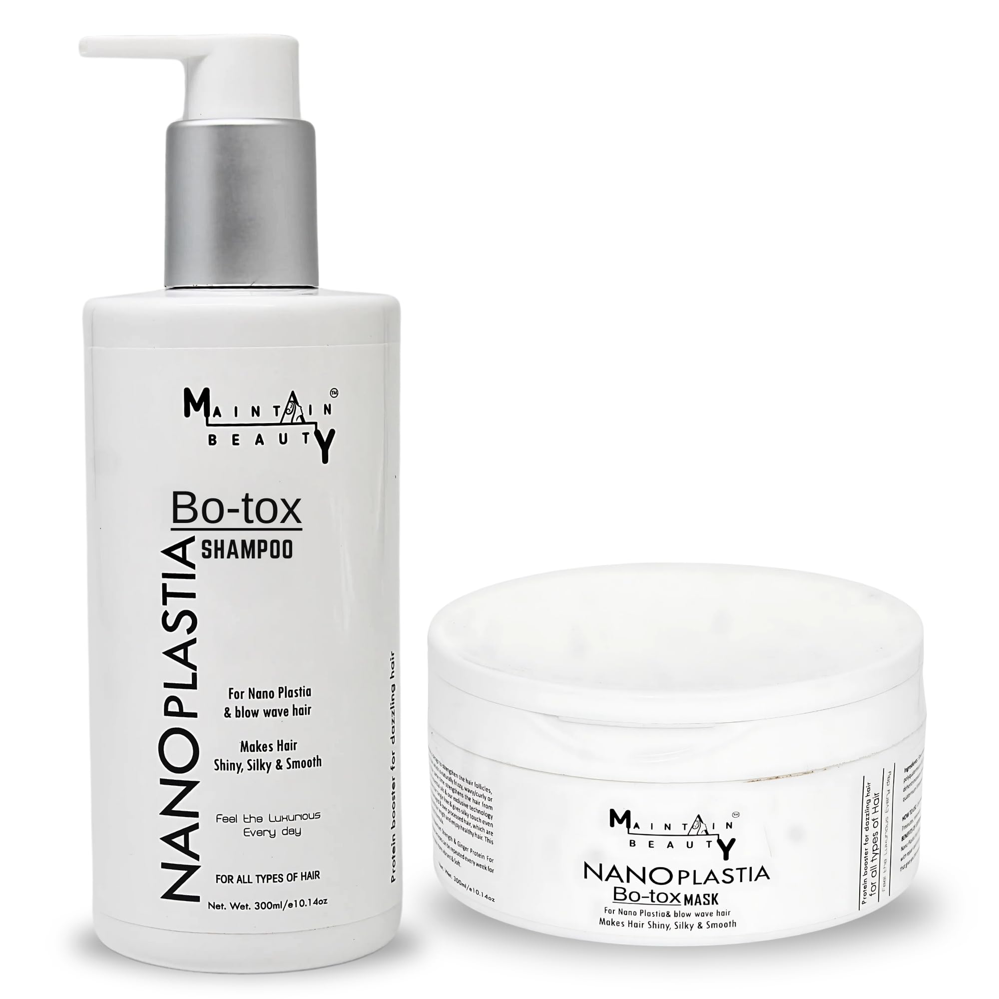 MAINTAIN BEAUTY Hair Care Combo: NANO PLASTIA Box-tox Shampoo & Bo-tox Mask- Parabens & Sulphate Free - Solve Hair Problems - (2-Pack) Best for Men & Women-image-20