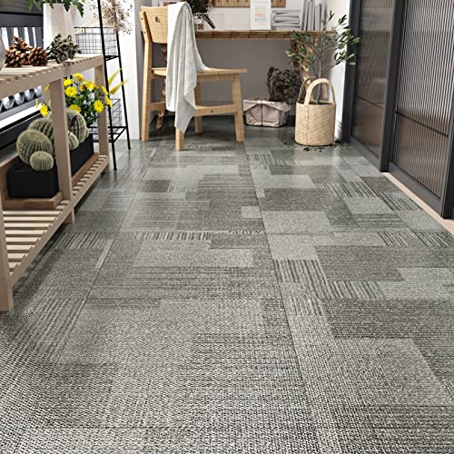 Westick Grey Peel And Stick Floor Tile 20 Pcs Self Stick Tiles For Floors Removable Vinyl Flooring Bathroom Floor Tiles Peel And Stick Waterproof Floor Tile Stickers For Renters 12 X 12 In #TOP2