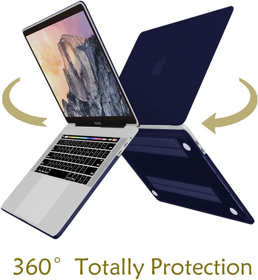 Laptop Case,Plastic MacBook Case,Hard Shell Cover, Keyboard Cover, Screen Protector for MacBook Pro 15 Inch Case 2018 2017 2016 Release A1990/A1707 Touch Bar Models (Peony Blue)