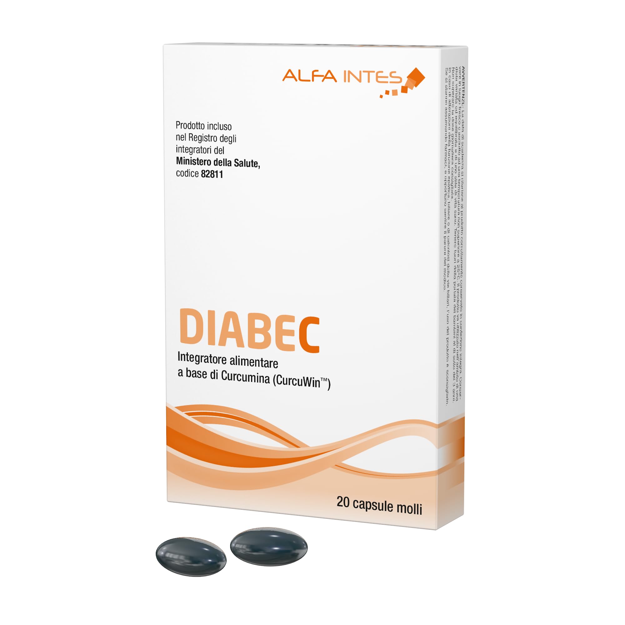 Diabec 20 capsule – Integratore alimentare a base di Curcumina ad Alta Biodisponibilità, Olio di pesce, Vitamine e Coenzima Q10 | Potente Antiossidante per la Salute degli Occhi (1)