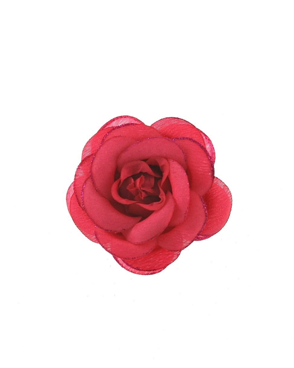 Zac's Alter Ego Glitter Rose Flower on Concord Clip & Brooch Pin