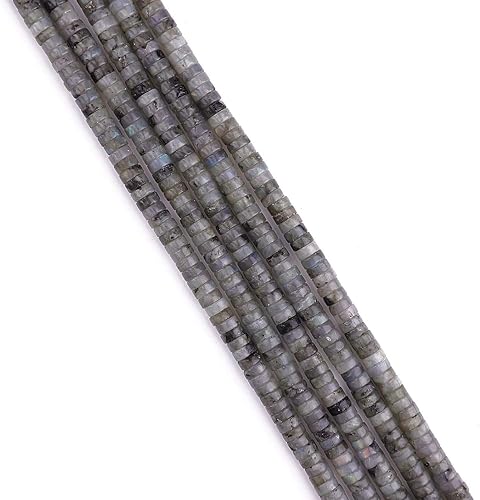 Miniatura 204 de Cuentas espaciadoras de jaspe marrón natural, cuentas sueltas de disco Rondelle, cuentas sueltas para hacer joyas, 0.157 in x 0.079 in, 15.0 in