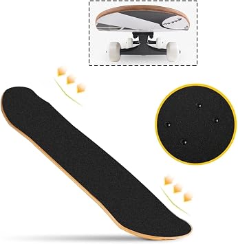 Skateboard, Complete Set, Bearings, Cartoon Pleat, Plain, Cute, Stylish, Beginner, Kids, Adults, Youth, Children, Maple Deck, Standard, Four Wheels, Ink Paintings, Practices, Competitions, Developing