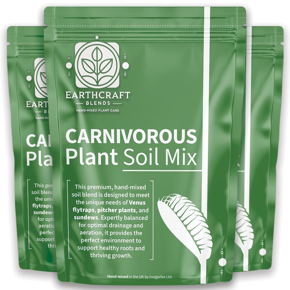 Carnivorous Plant Soil Mix – Hand-Mixed Fast-Draining Potting Blend for Venus Flytraps, Pitcher Plants & Sundews – Promotes Healthy Root Growth & Prevents Overwatering (10 Litre)