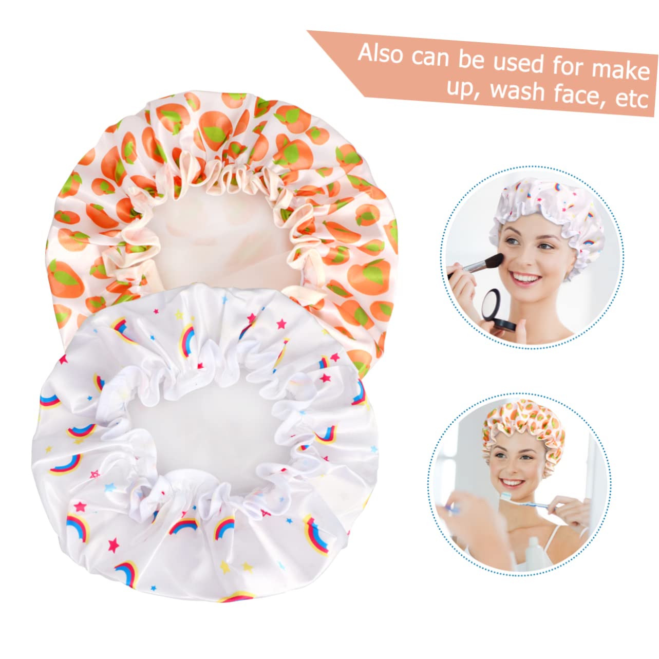 DOITOOL 12stücke Teiliges Wasserfester Satin-duschhaube Für Damen Bedruckte Doppellagige Schlafmütze Für Komfortables Duschen Und Make-up Entfernen Verschiedenen Farben Erhältlich
