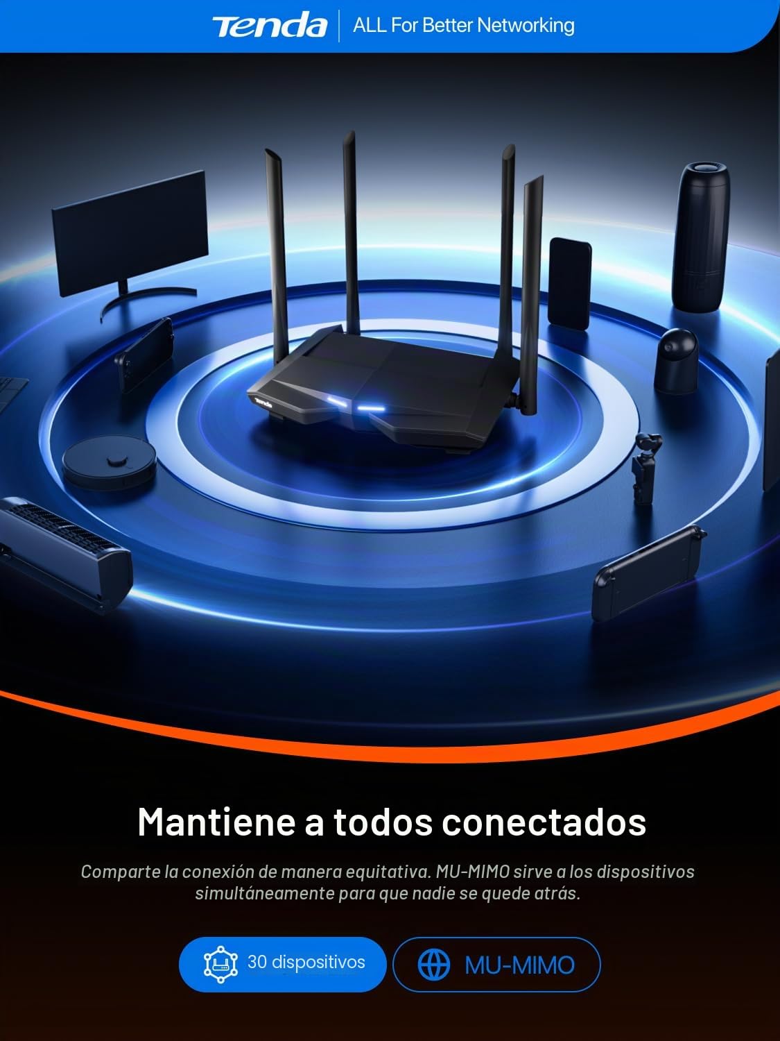 Tenda AC10 - AC1200 Router WiFi inalámbrico Gigabit, Doble Banda 5GHz 867 Mbps 2, 4 GB 300 Mbps, Gaming, Beamforming +, 4 Antenas 5 dBi, 4 Puertos LAN Gigabit, Dedicado para fibra de 200 MB y superior
