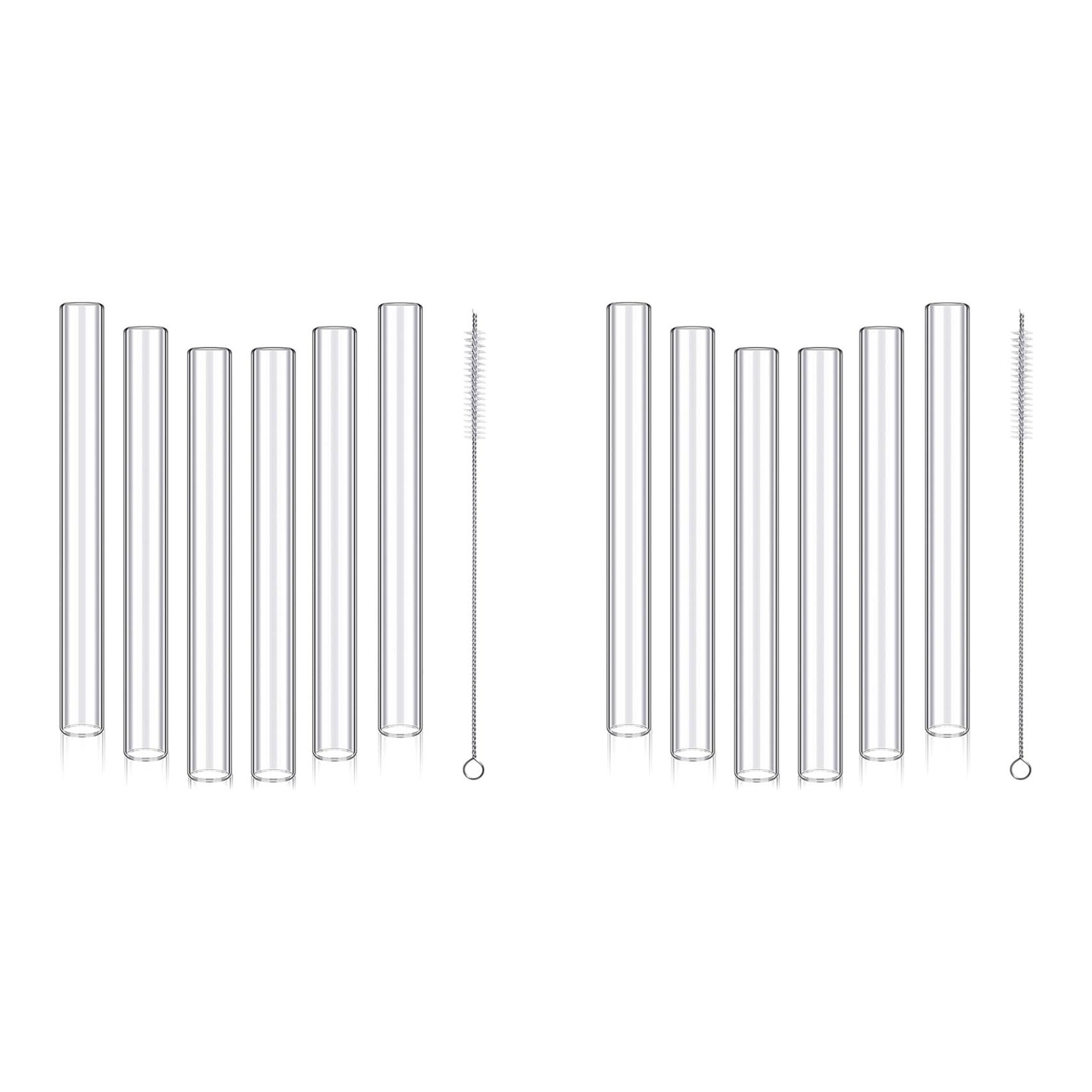 Hndhbfgrt 12 Pcs 4inch Clear Borosilicate Glass Tube 12mm OD 8mm ID 2mm Thick Glass Blowing Tubes with Cleaning Brush