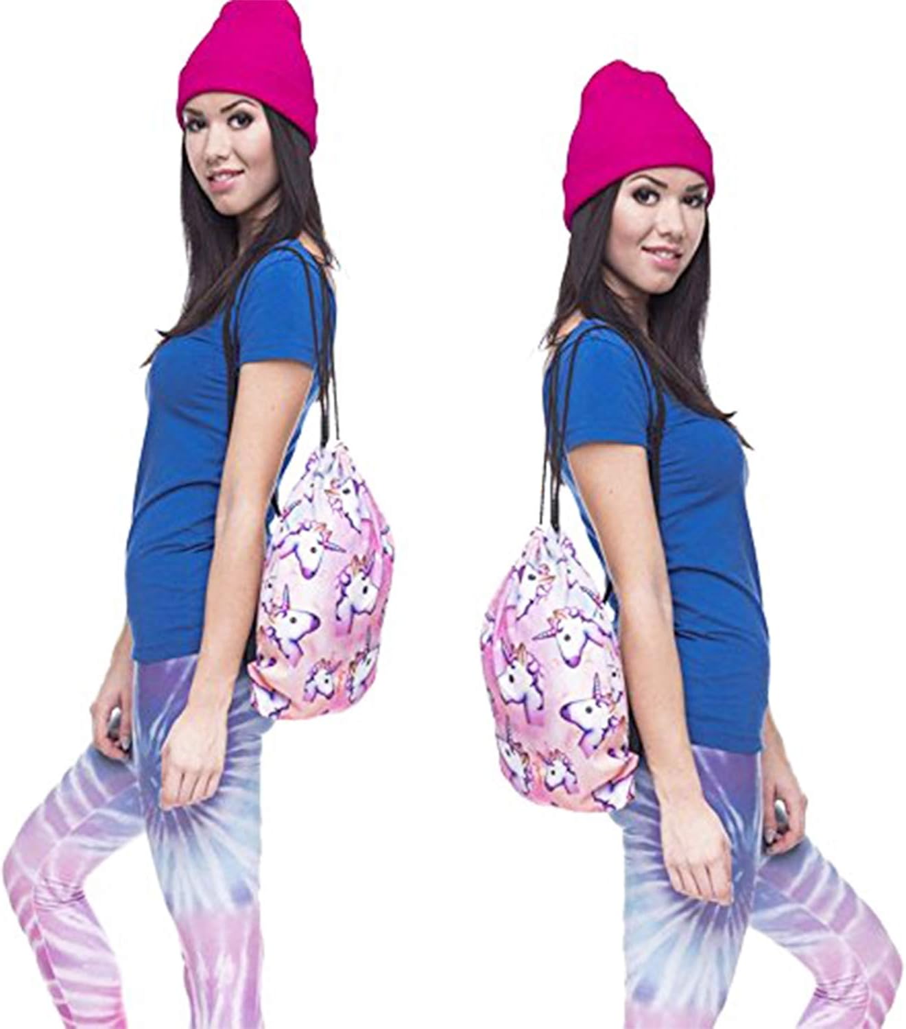 Vista 7 de DRESHOW Unicorn Gifts for Girls Drawstring BackpackMake Up Bag Unicorn Set Children Party