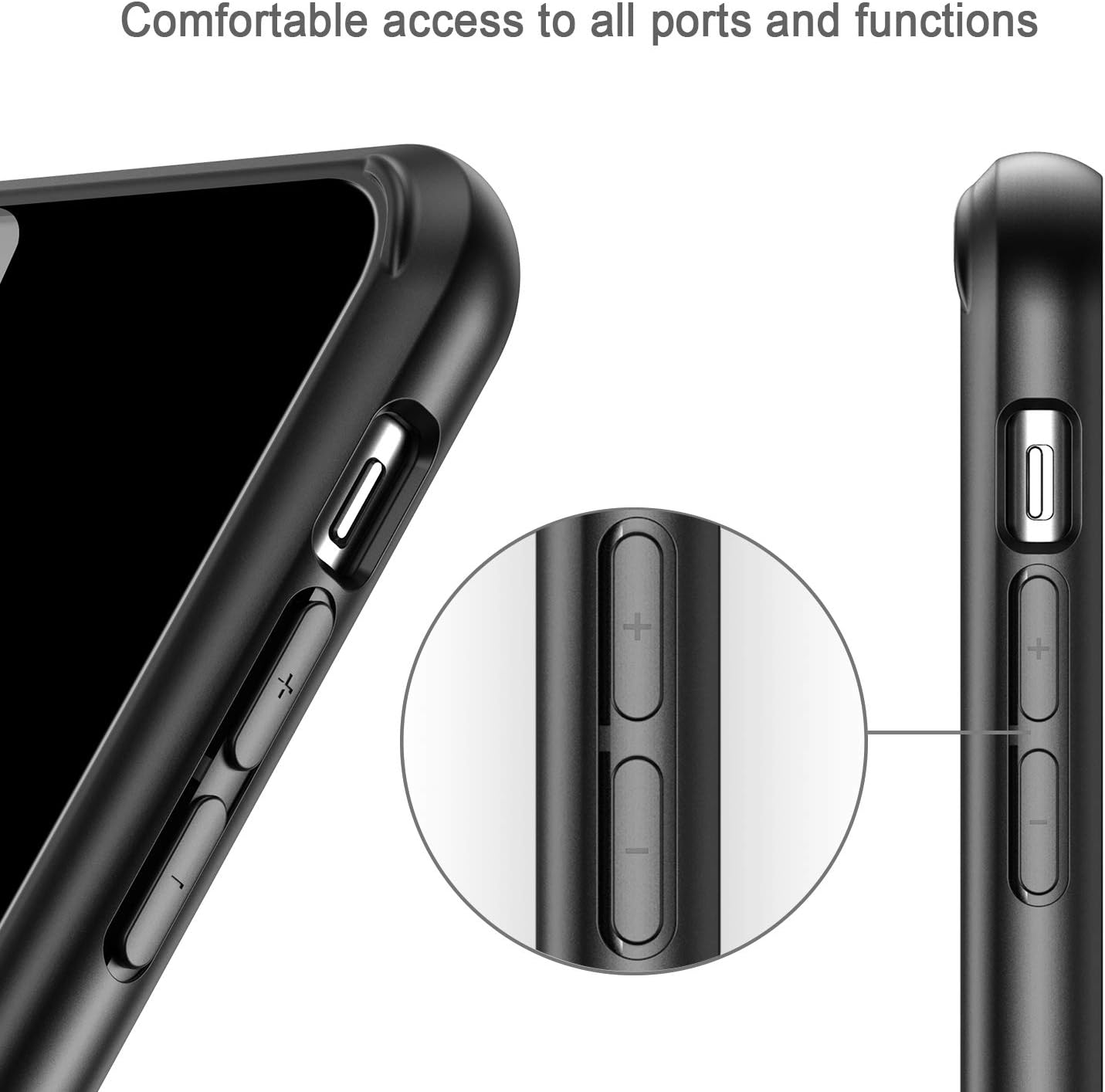 Mkeke Compatible with iPhone Xs Case,iPhone X Case,Clear Anti-Scratch Shock Absorption Cover Case for iPhone Xs/X Black