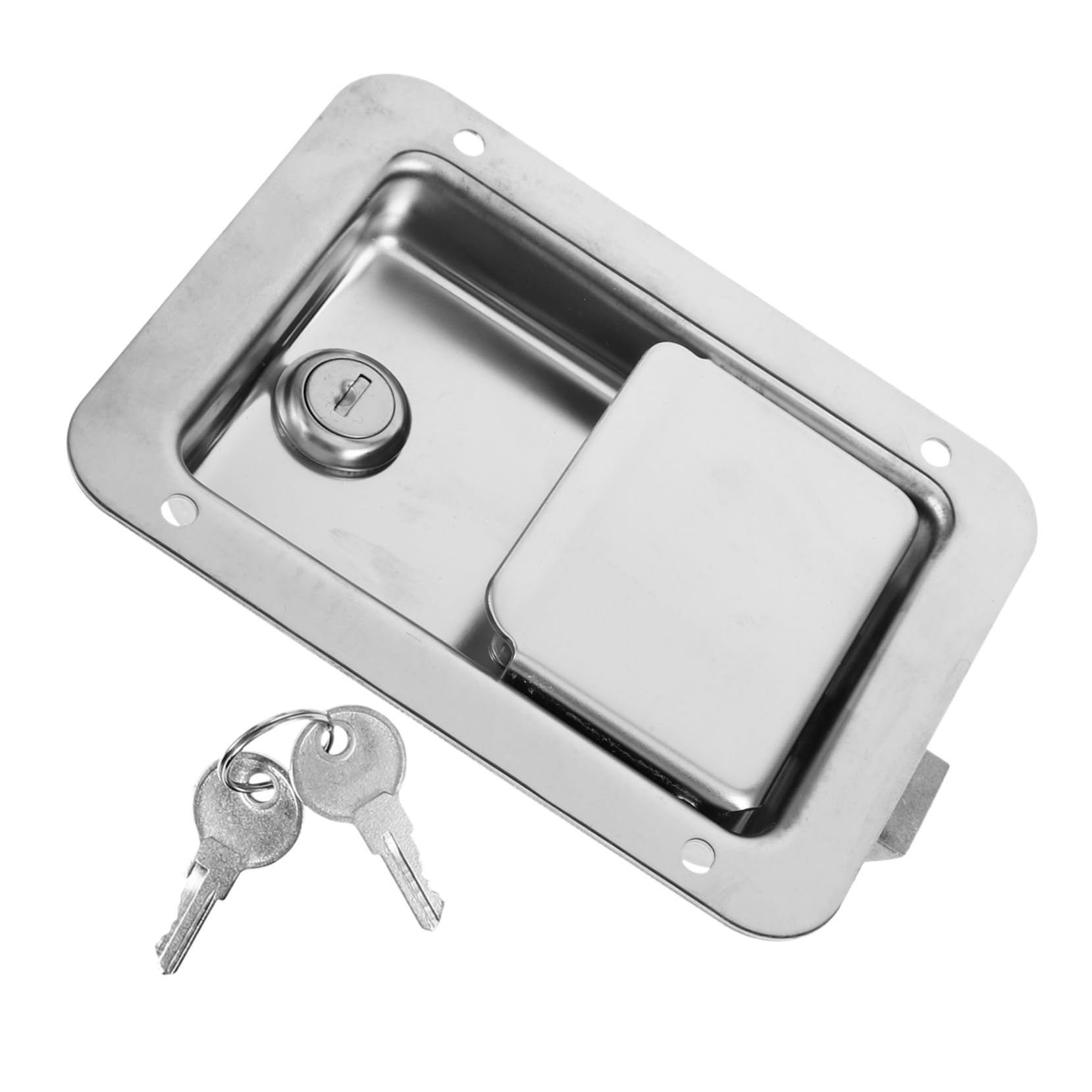 Kisangel Cerradura Empotrada de Acero Inoxidable para Remolques y Rv Panel de Bloqueo Resistente para Cajas Herramientas y Armarios Seguridad Antirrobo Versátil y Duradera