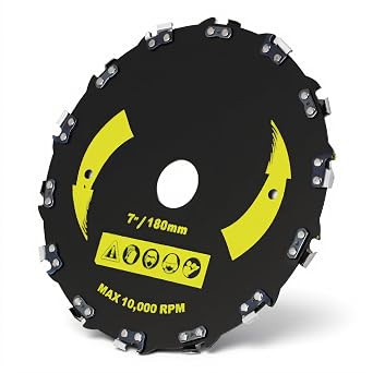 Stump Grinder, Grinder Blades, Circular Saw Blade Alloy Steel Angle Grinder Grinding Shaping Attachment Wood Carving Disc Circular Chainsaw Wheel for Wood Plastic Carving Shaping 7in