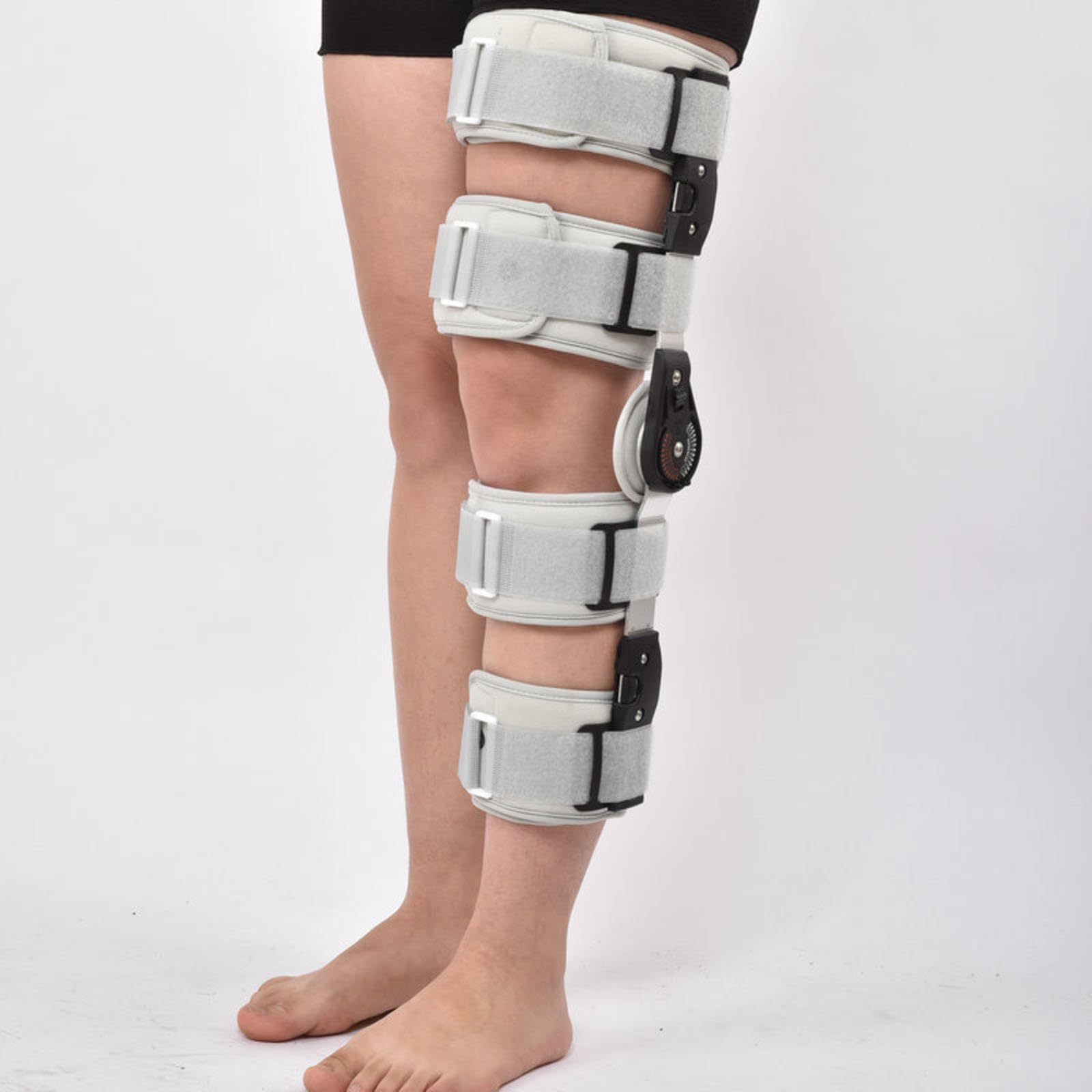 Ginocchiera Regolabile per Uomo Donna, Staffa Fissa di Supporto per Ginocchio e Arti Inferiori, Ginocchiera Rom Incernierata per Gamba Sinistra/destra, Ginocchiera Post Operatoria