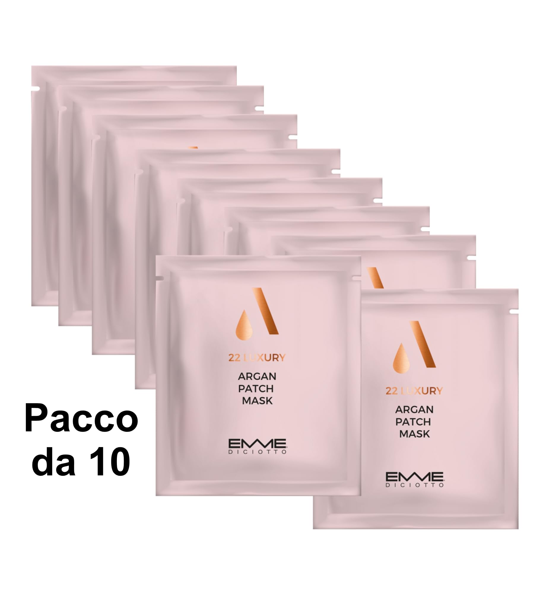 Maschera Viso Patch Argan Mask Emmediciotto | maschera monouso Rimpolpante e Idratante | PACCO da 10