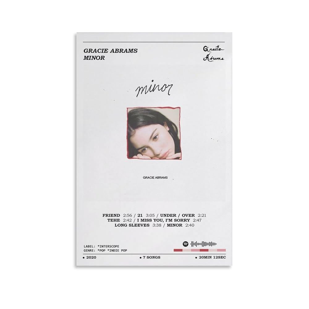 グレイシーエイブラムス-LiveFrRadioCityMusicHallポスター ENZEES Gracie Abrams - Minor Music Song Album Cover Poster