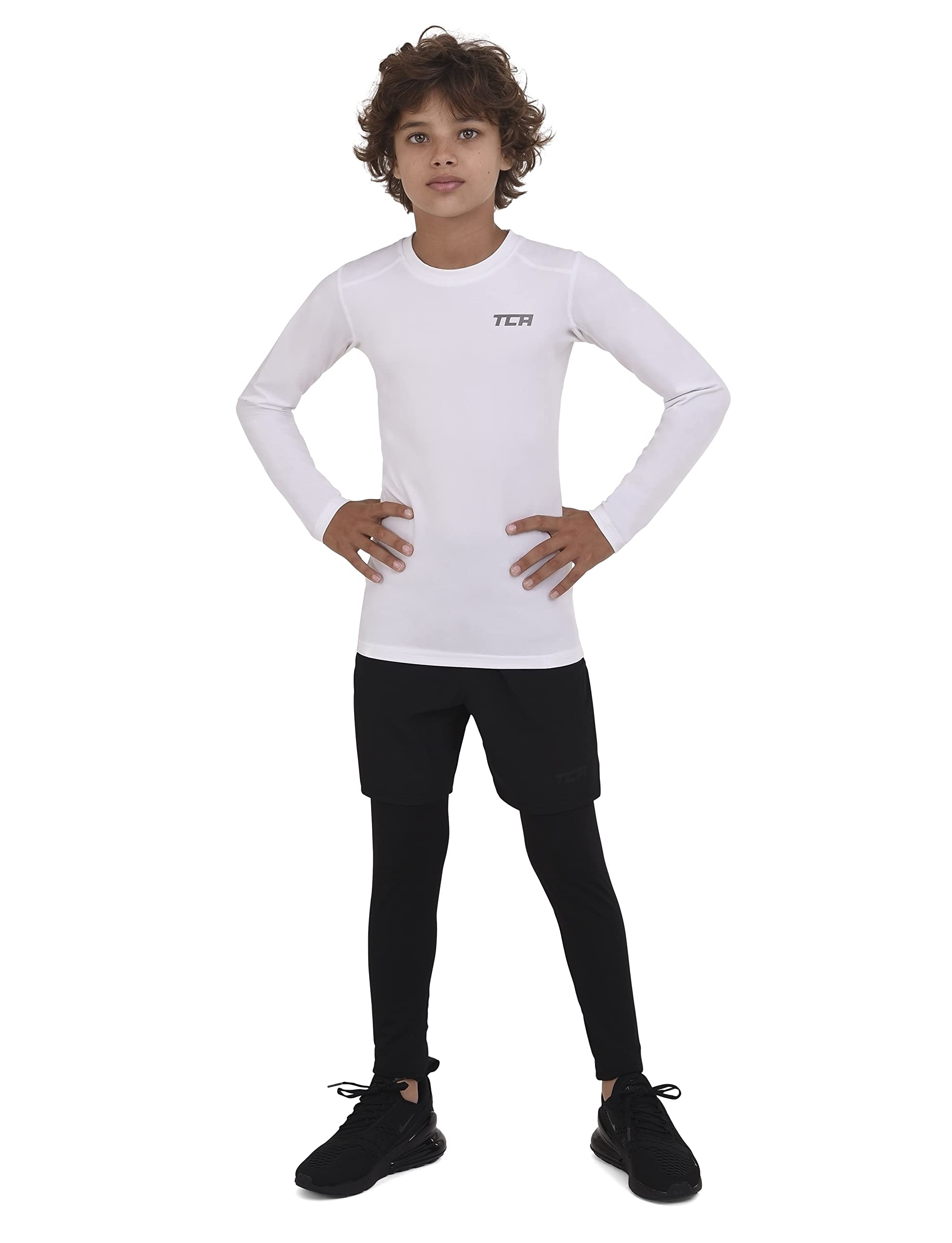 TCA Hyperfusion Compression Base Layer Maglia Manica Lunga sotto Maglia da Uomo e Ragazzo - Girocollo