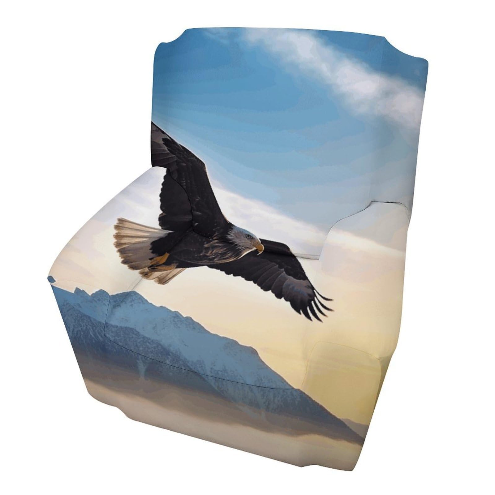 Fodpand Style Eagle Mountains Sofa Cover Soft 1 Seater Sofa Slipcover For Pets Washable,Couch Cover With Elastic Straps Furniture Protector