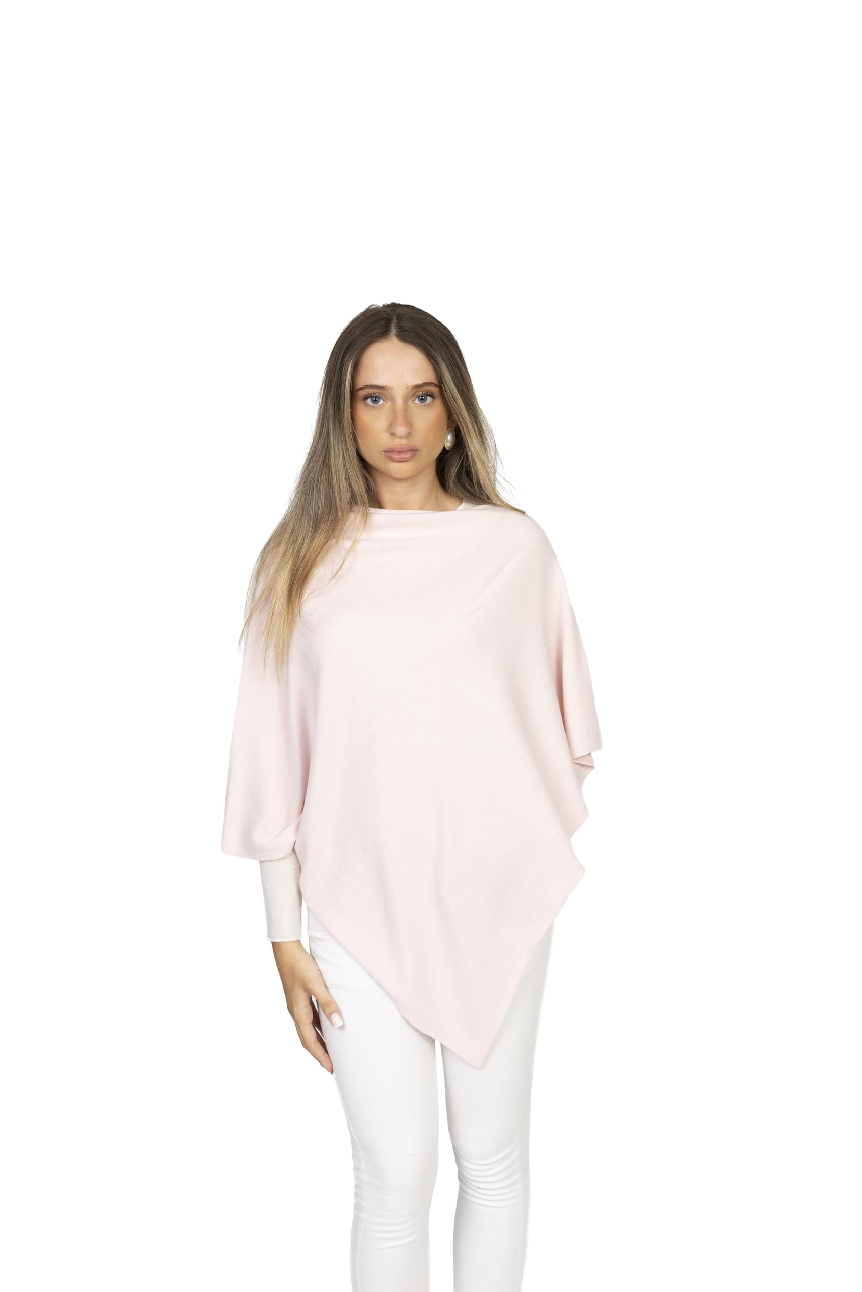 Poncho de mujer de mezcla de cachemira, fabricado en Italia, capa elegante con lana y seda, ligero, cálido y suave, para otoño e invierno
