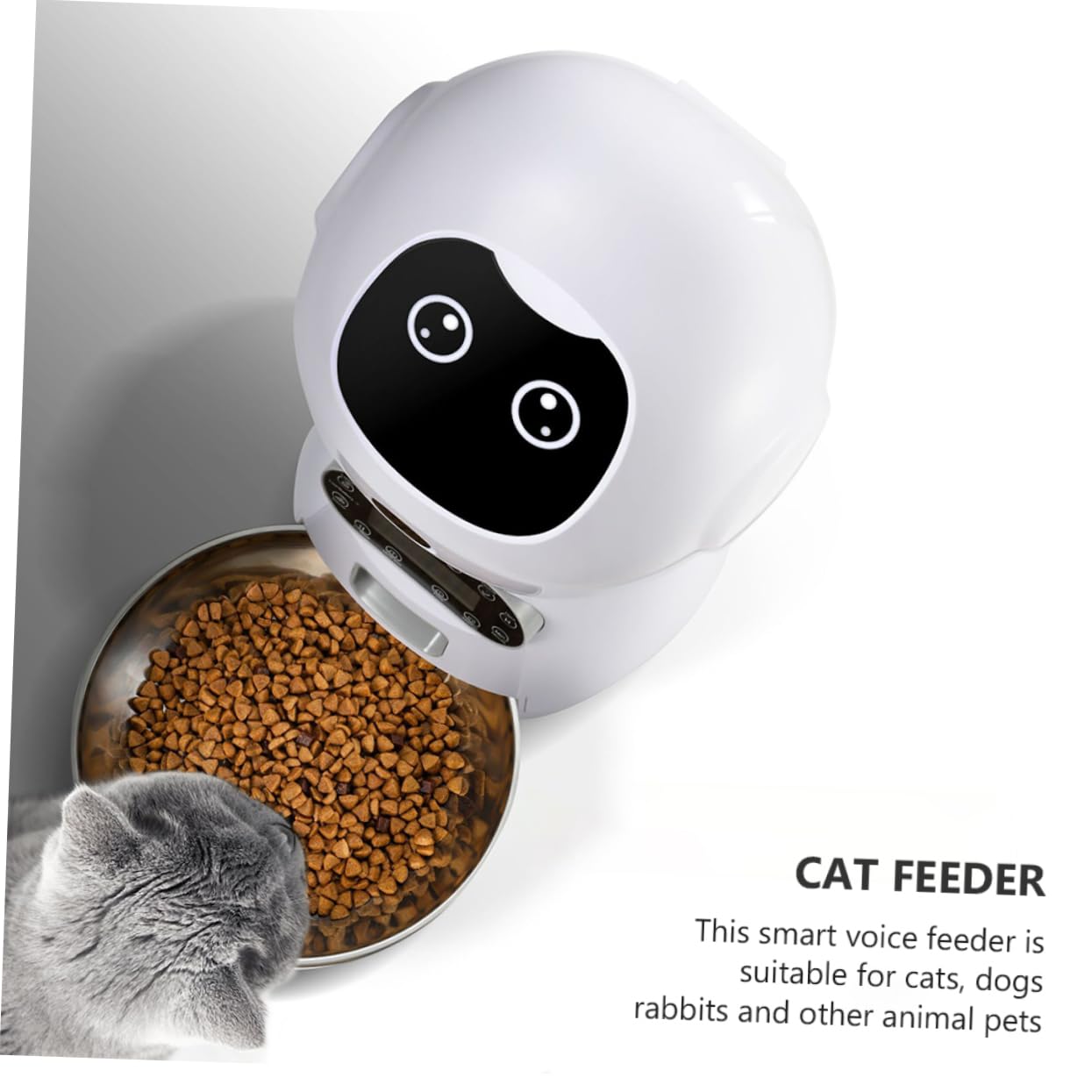 Distributore Automatico Cibo Per Gatti e Cani in Alimentazione Programmabile Con Timer Digitale e Registratore Vocale Usb Pet Feeding Dispenser Intelligente