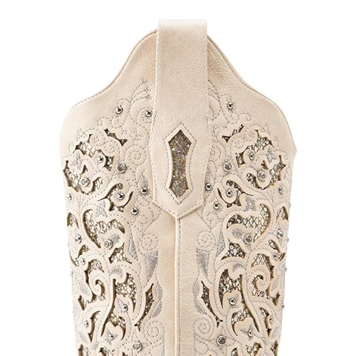 Heelchic Embroidered Mid Calf Cowgirl Boots For Women thumb #4