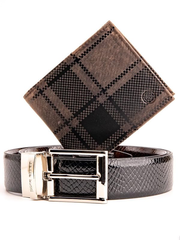 Men's Premium Gift Combo Classic Wallet & Stylish in Elegant Wooden Box Leather Belt-image-18