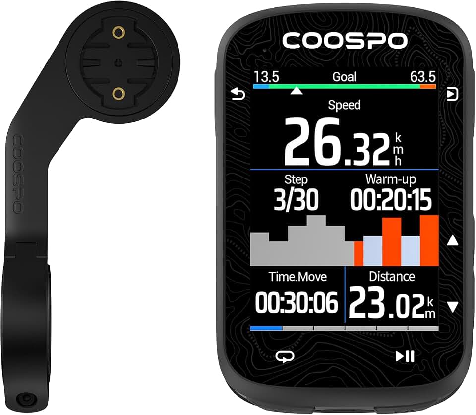 COOSPO Color Touchscreen GPS Bike Computer CS600, Wireless IPX7 Waterproof Cycling GPS Speedometer with Out Front Bike Computer Mo