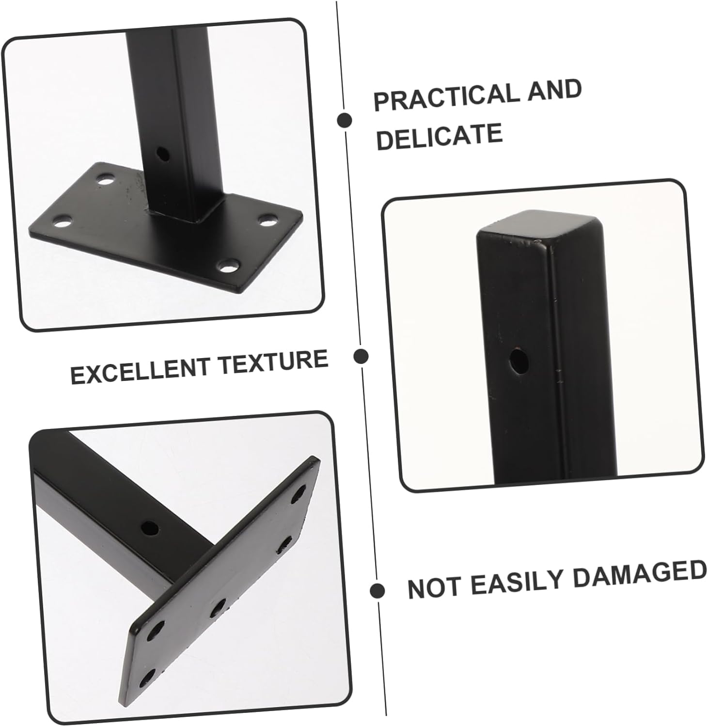 TEHAUX Modern Finish Wall Bracket 4pcs Heavy Duty Floating Shelf Supports Black Shelf Brackets for DIY Hardware Kitchen Living Room