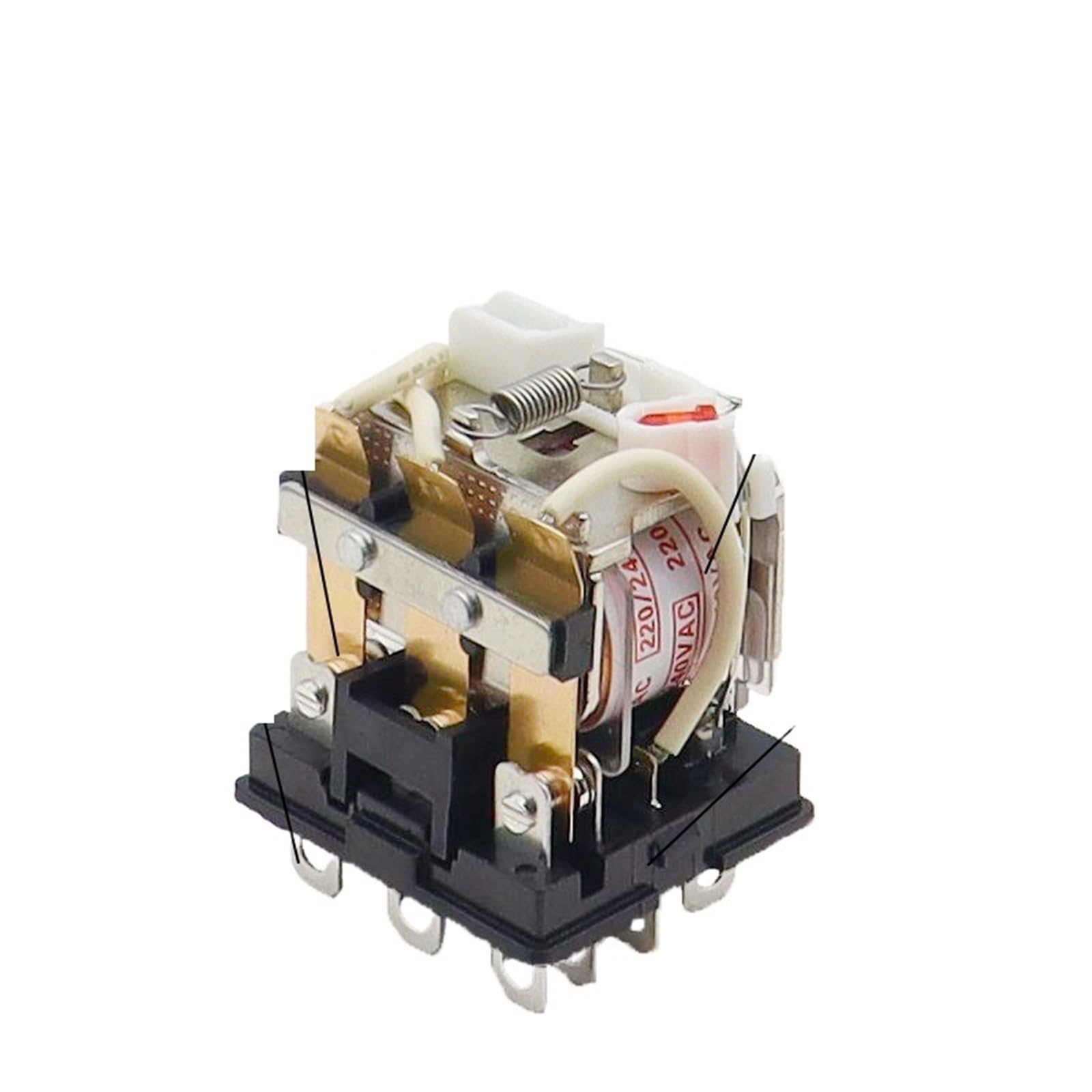 Relé intermedio LY3NJ HH63P, 10 A, microrelé electromagnético pequeño, CA/CC 12 V/24 V, CA 110 V, 220 V, 380 V, con base de zócalo de 11 pines, PTF11A(AC 12V)
