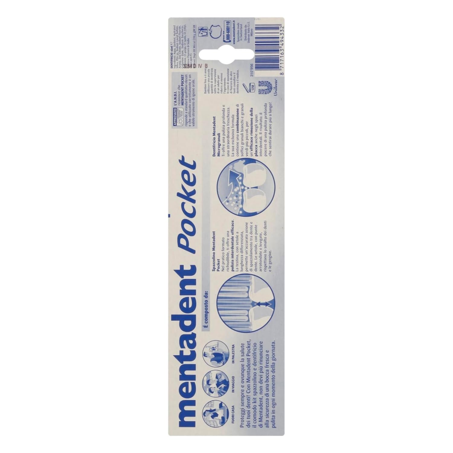 Mentadent Spazzolino Pocket da Viaggio – Compatto e Pieghevole kit con Spugna Brandizzata SPESA & RISPARMIO Inclusa – Variazioni 4/8/12 Pezzi (12)