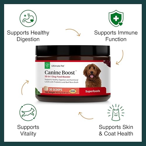 Miniatura 2 de Ultimate Pet Nutrition Canine Boost, 30 en 1, alimento natural sin granos para perros, con vitaminas, aminoácidos, probióticos y enzimas digestivas